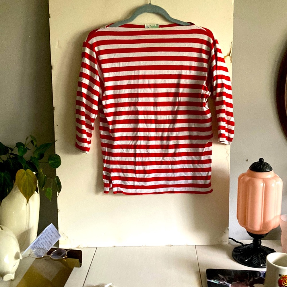 Striped Red Boatneck Top